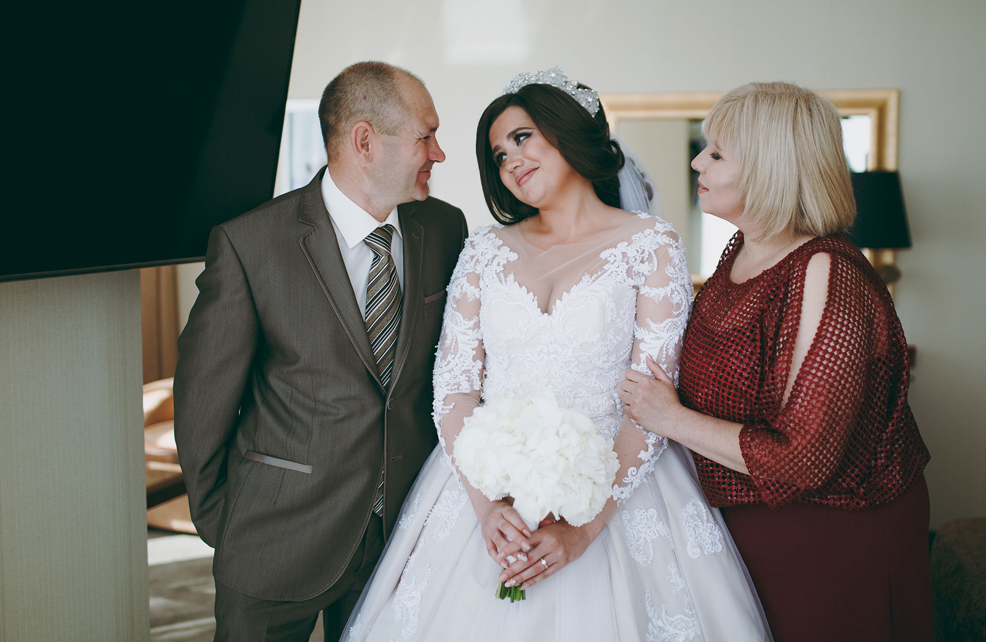 First look fotografering med mor og far
