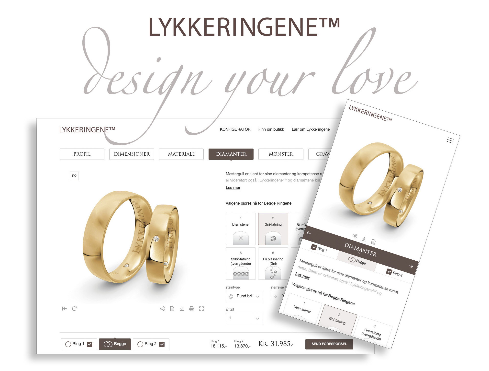 Mestergull - Lykkeringene - design en egen ring